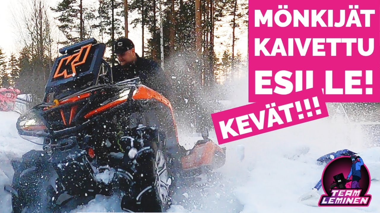 Kevään kunniaksi kaivettiin mönkijät hangesta!