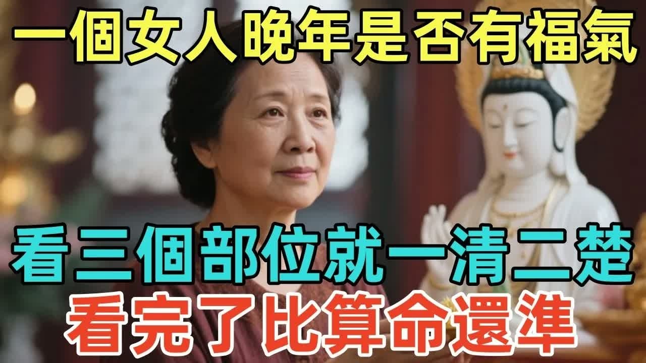一個女人晚年是否有福氣，看三個部位就一清二楚，看完了比算命還準！#佛淨 #佛學 #佛陀 #佛法 #佛教 #修行