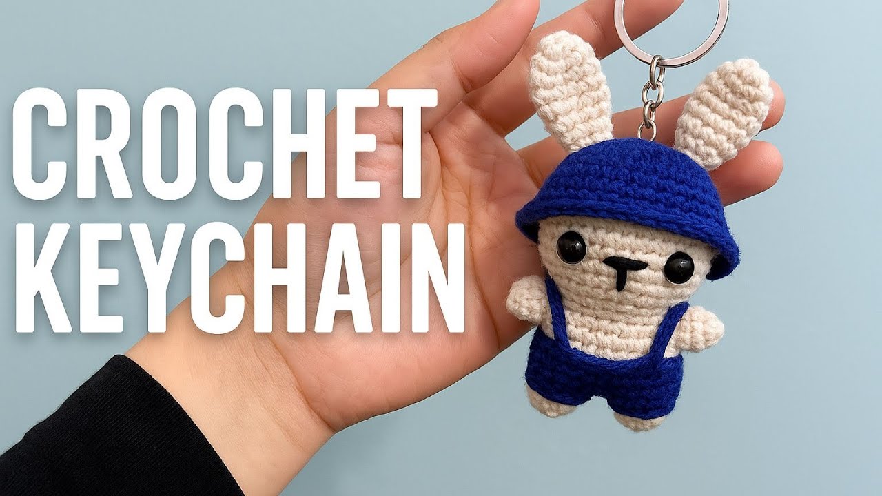 Crochet mini animals with hats | ميدالية كروشيه اميجرومي | ارنوب كروشيه ميدالية | crochet bunny 