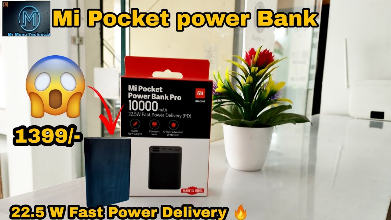 Mi Pocket power Bank Pro 10000 mah 22.5 w Fast ultra charging Delivery 🔥 1399/-