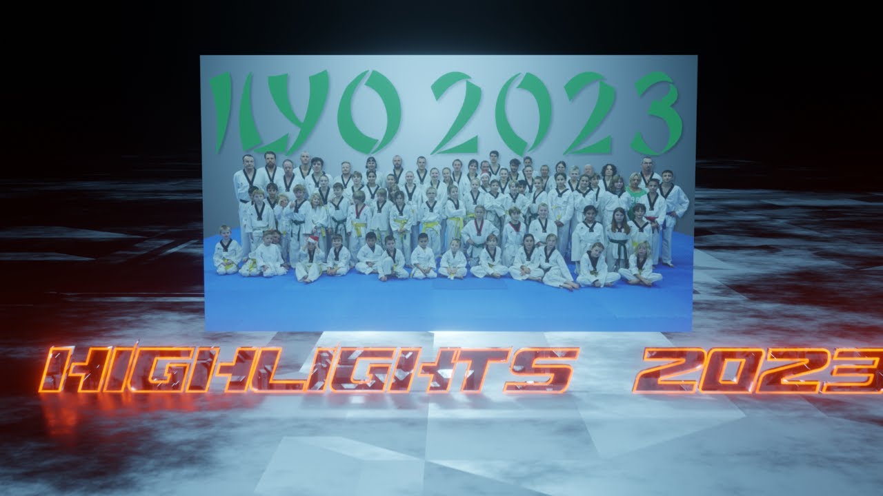 Taekwondoclub ILYO 2023: tijdlijn met wedstrijden en activiteiten, liefdevolle momenten en fun.