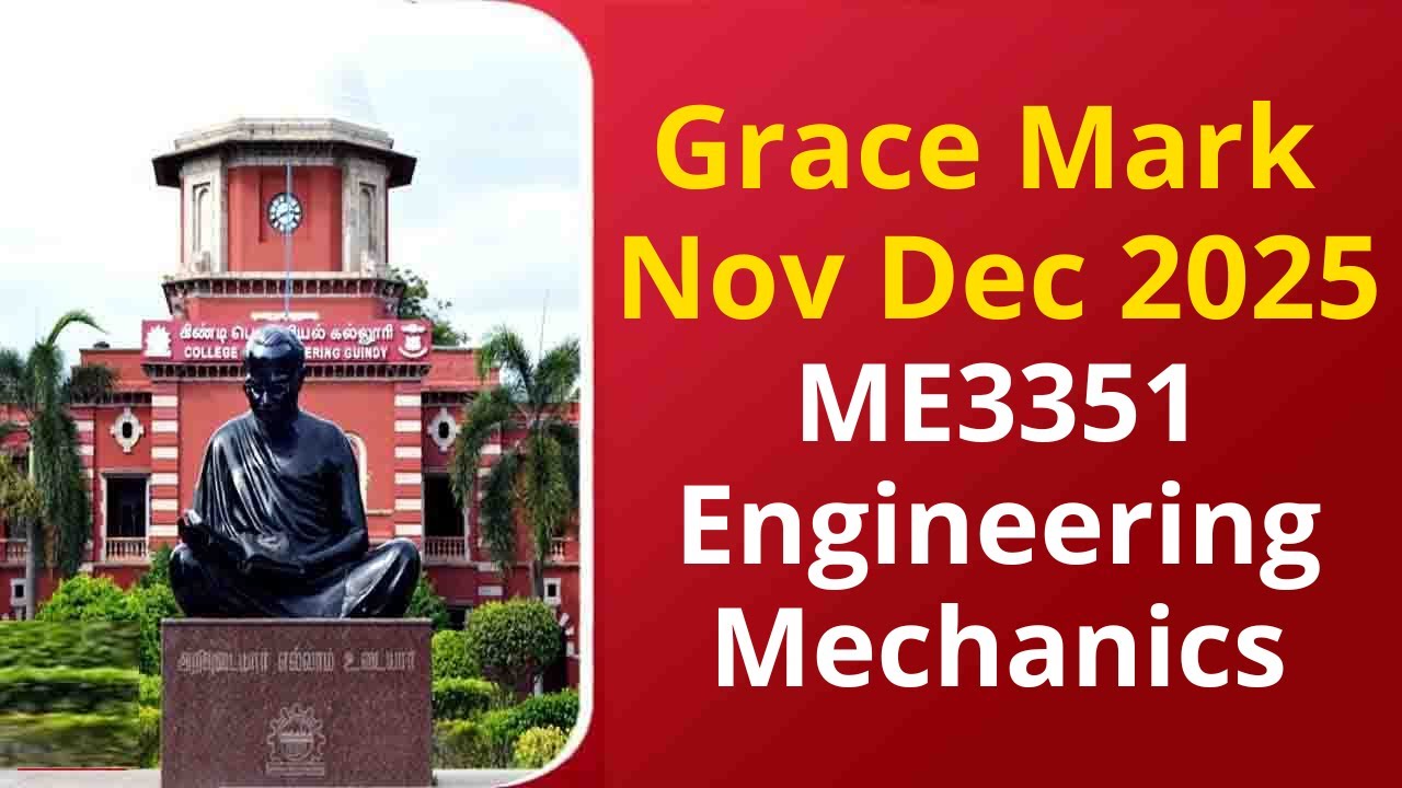 Anna University Grace Mark Nov Dec 2025 ME3351 Engineering Mechanics