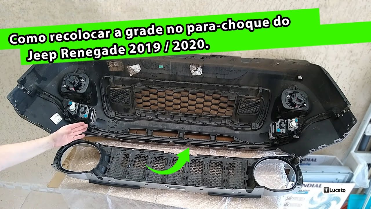 Como recolocar a grade no para-choque do Jeep Renegade 2019 / 2020.