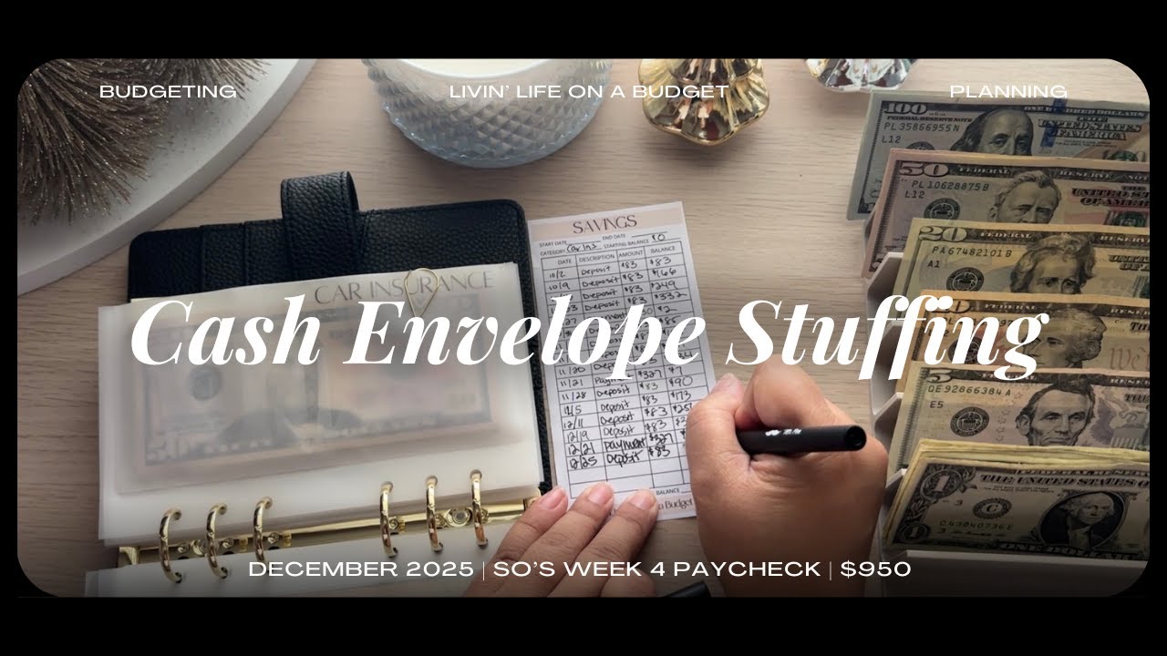 December 2025 - SO's Week 4 Paycheck | Cash Stuffing $950 - Small Happy Mail