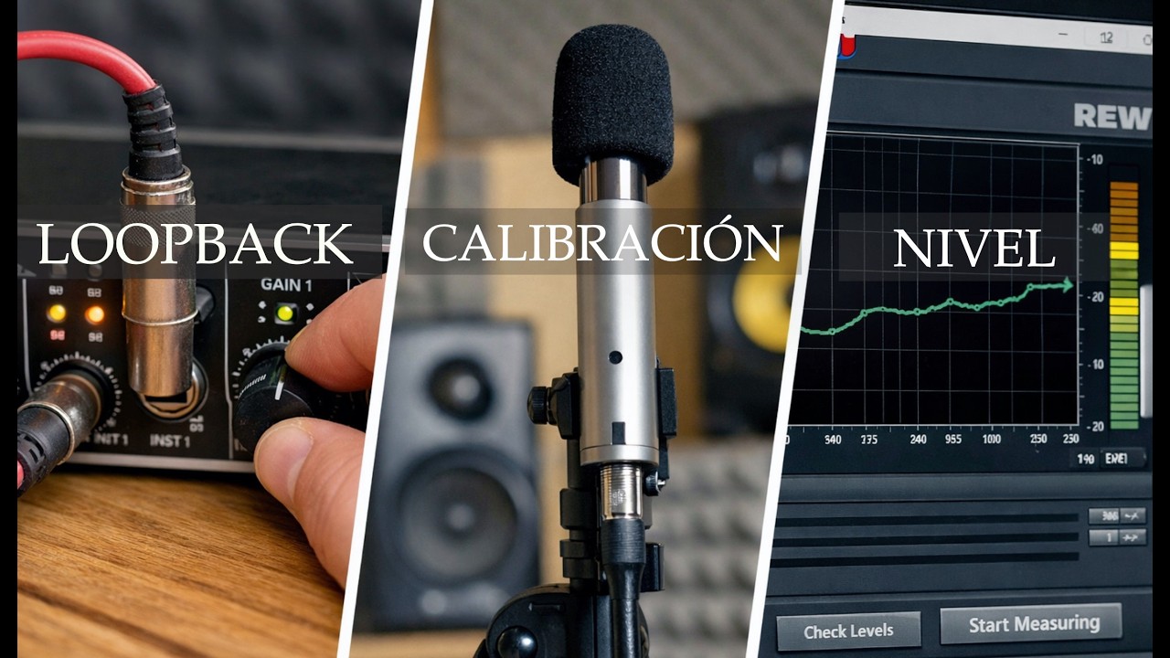 Antes de medir con REW · Loopback, calibración y ajuste de nivel