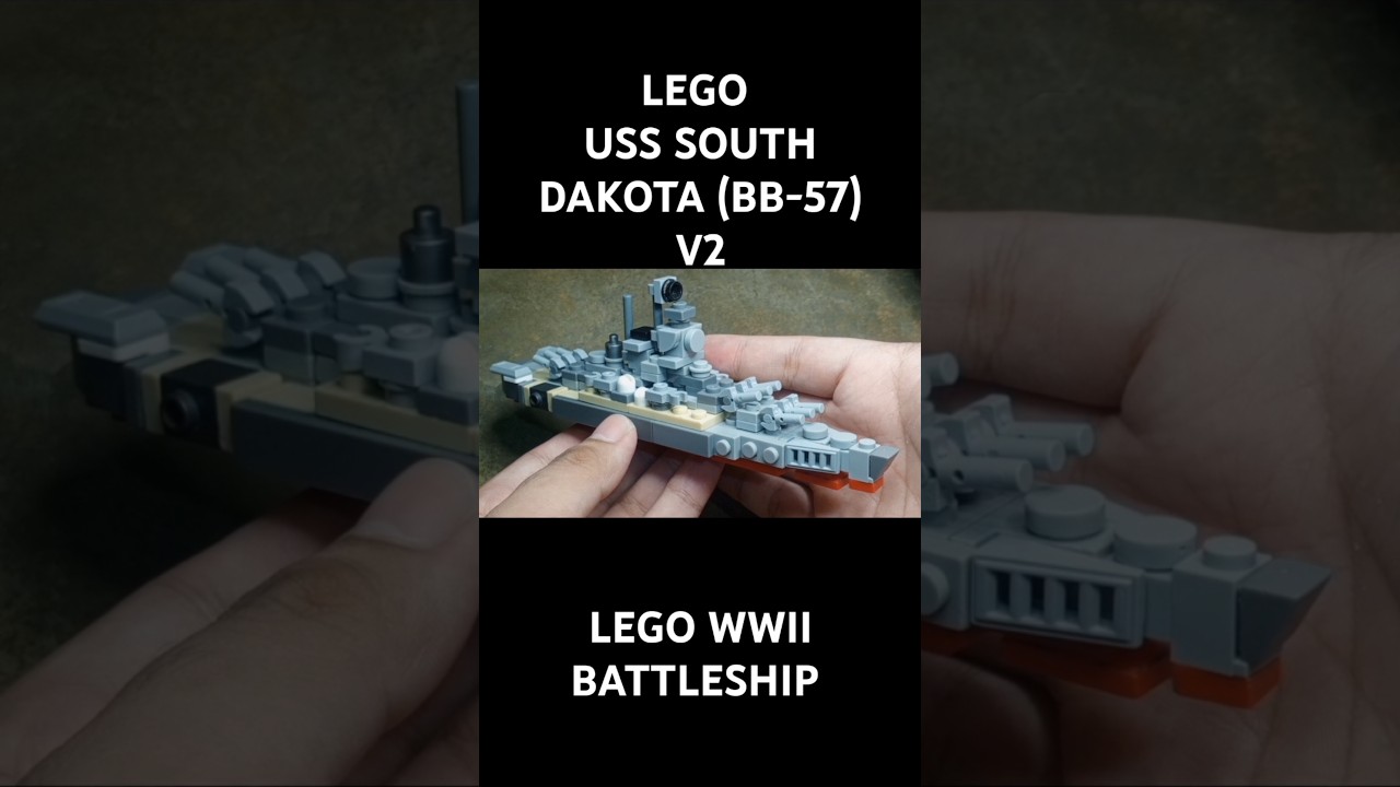 LEGO USS South Dakota BB-57 V2! Lego WWII Battleship #lego #legowwii #legoww2 #legomilitary