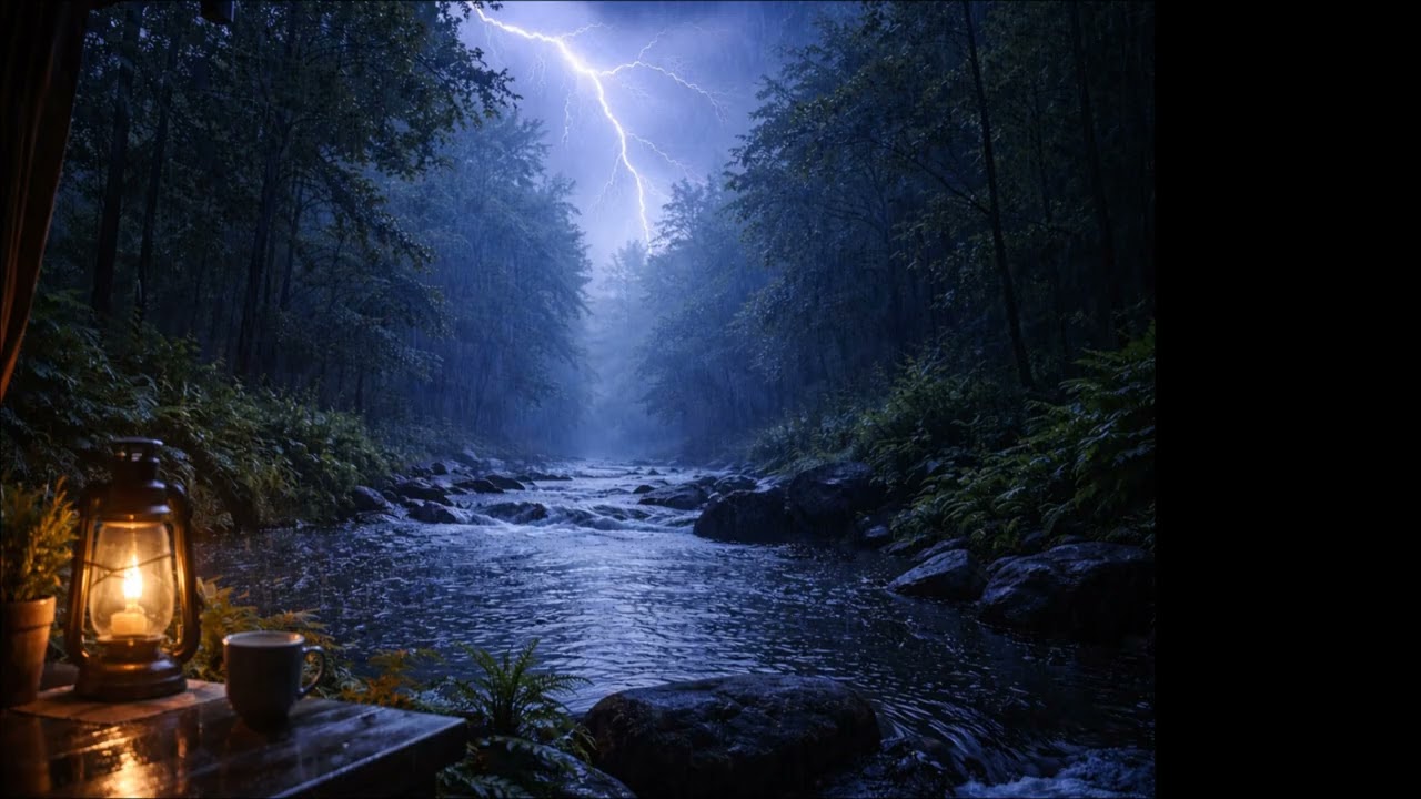 Yağmur sesi, Gök gürültüsü relax music ,Uykuya rahat geçiş ( 10 SAAT)