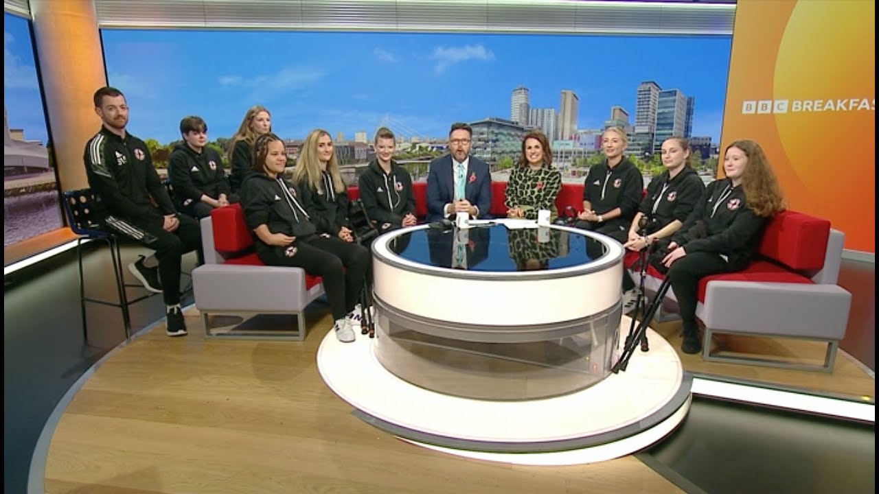 England's Amputee Lionesses on BBC Breakfast | Messages from Gary Lineker & Sam Ryder for World Cup