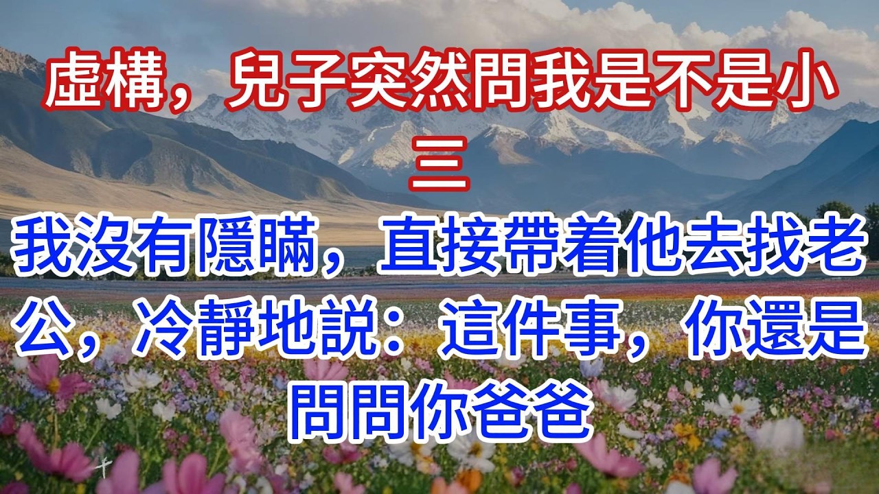 虛構，兒子突然問我是不是小三，我沒有隱瞞，直接帶着他去找老公，冷靜地説：這件事，你還是問問你爸爸