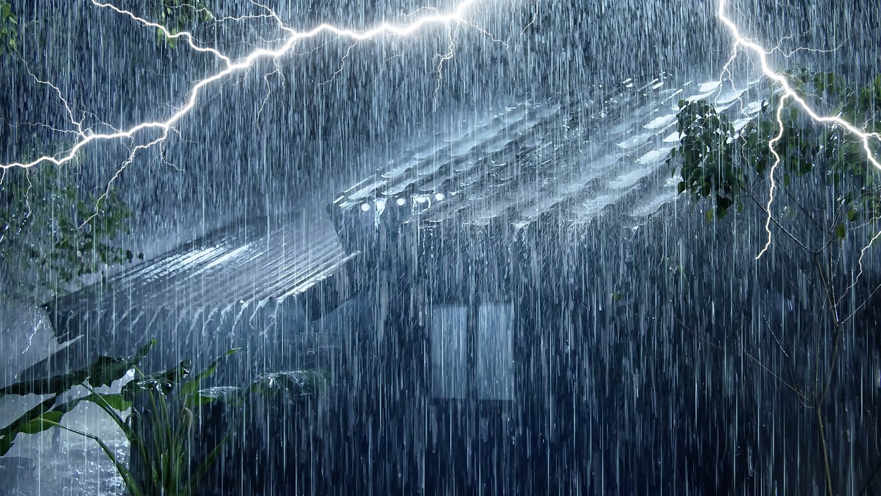 Sleep Faster Tonight with Powerful Thunderstorm | Heavy Rain on Tin Roof with Thunder