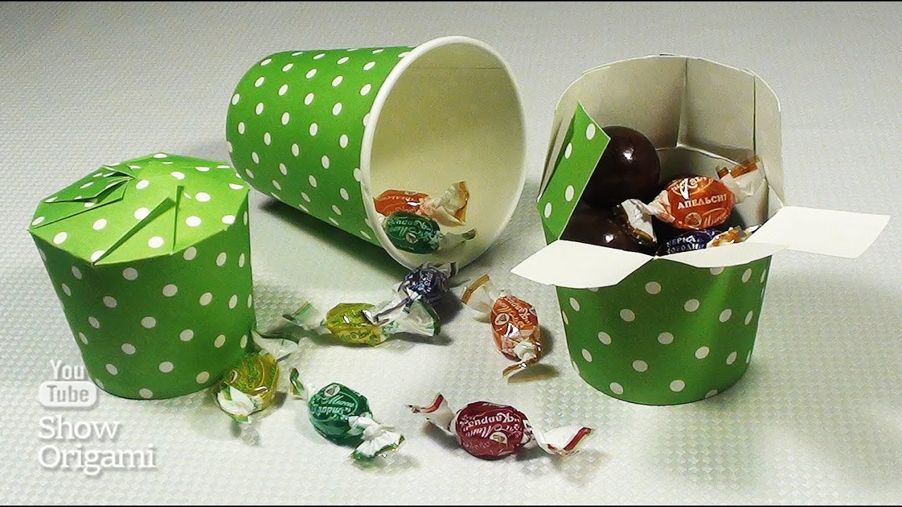 Коробка из стаканчика для сладостей или подарка