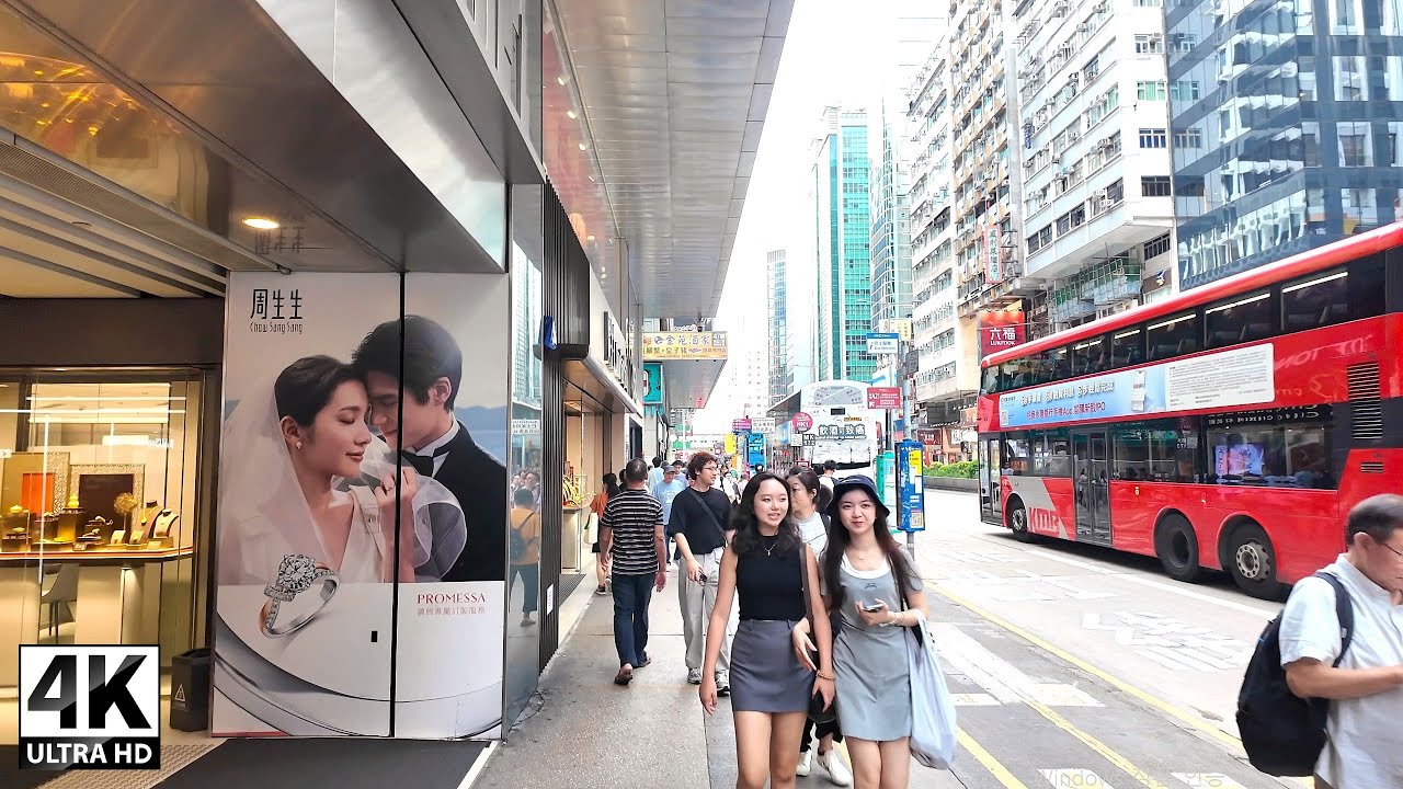 Walking along Nathan Road, the heart of Hong Kong, from Jordan to Mong Kok | Kowloon, Hong Kong 4K