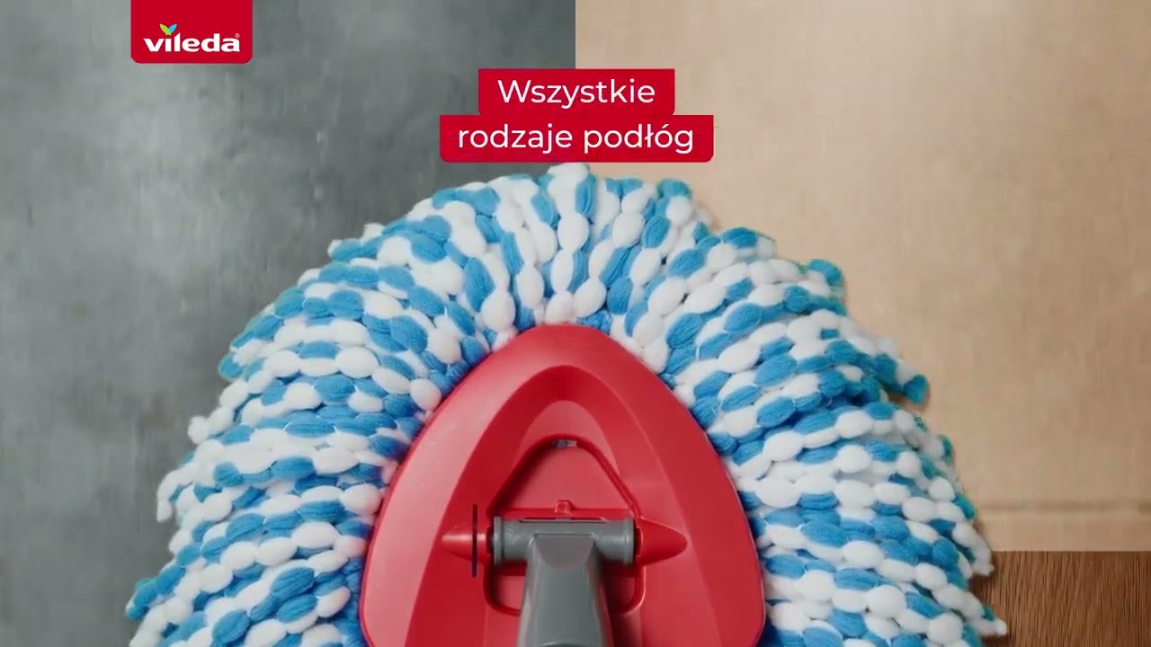 Mop obrotowy Vileda H2prO - dwukomorowa technologia wiadra, kt&oacute;ra oddziela czystą wodę od brudnej!