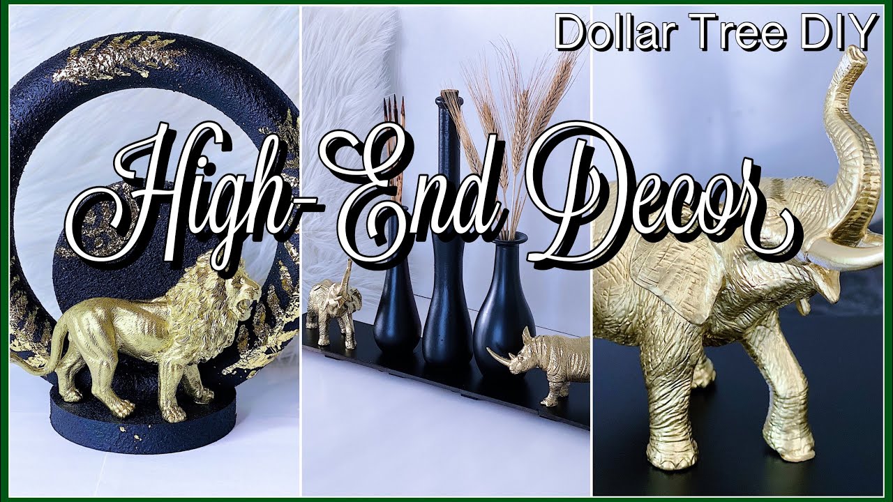 Make High End Home Decor From Dollar Tree Items | Glam Home Decor DIY [Coming To America Vibe]
