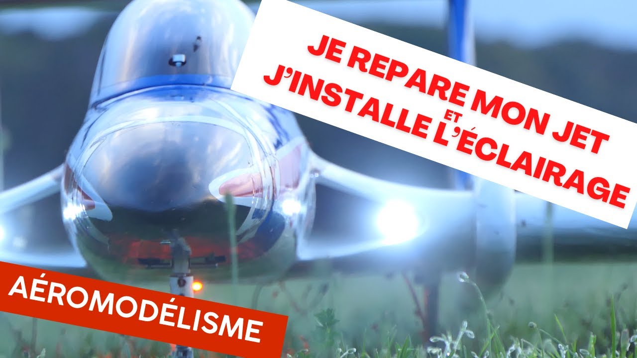 Réparation d'un avion rc: l'Xcalibur de JSM / Ripmax et installation des LEDS... Lights on !!!