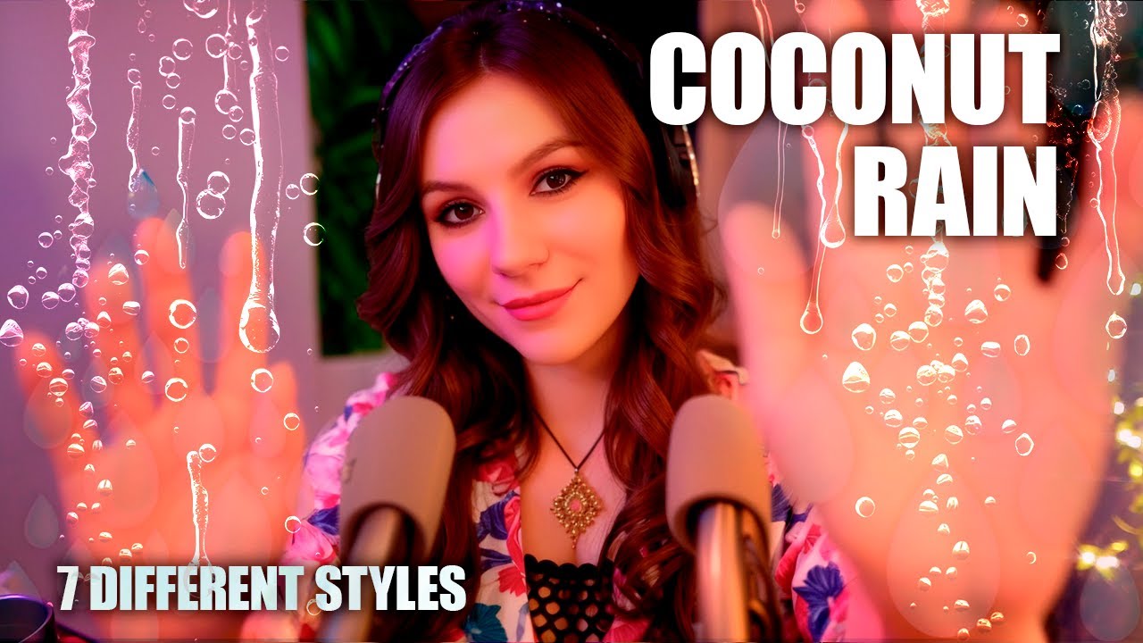 ASMR Coconut Rain 💎 Tktk, PurPur, Tongue Fluttering, KurKur, Mouth Sounds, Lens Tapping, Close up