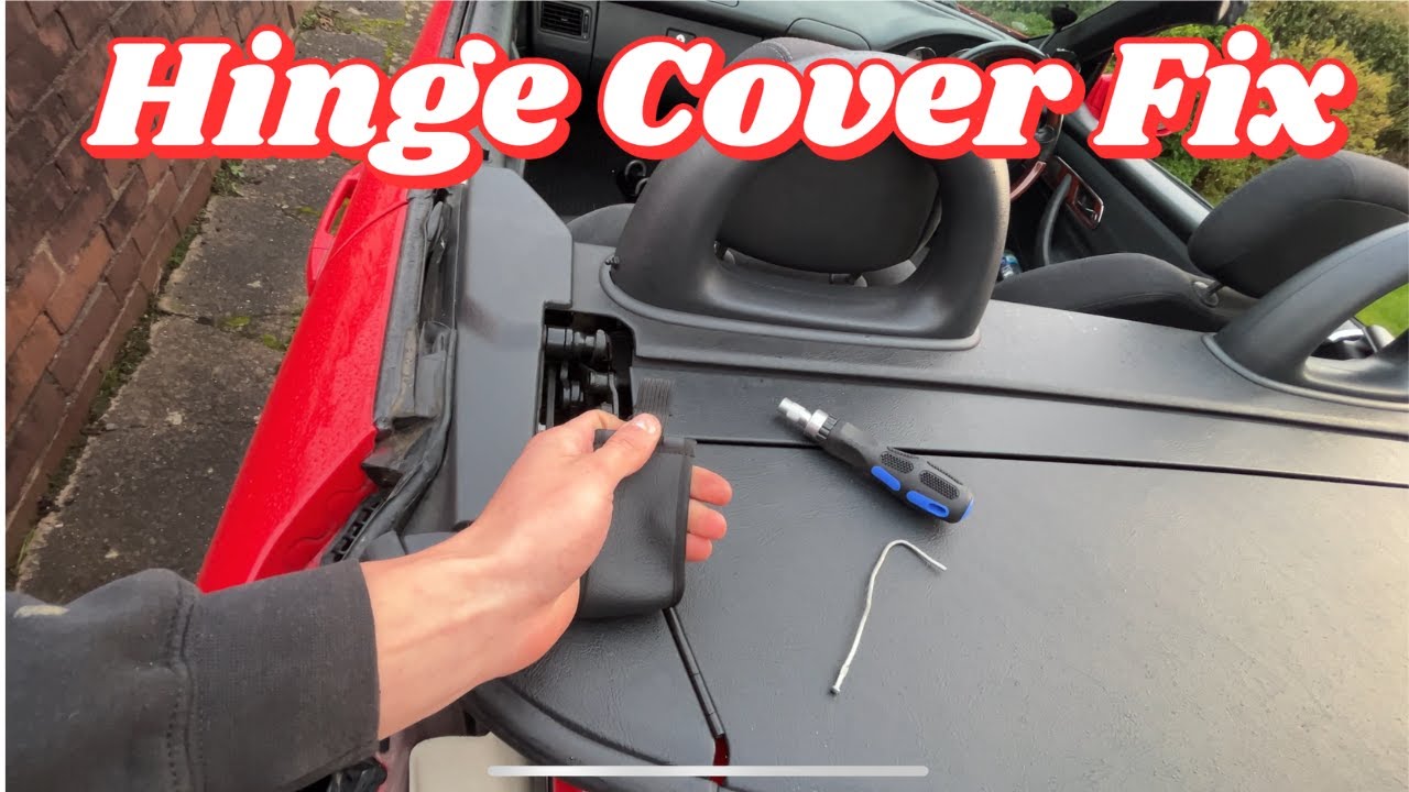 Mercedes SLK Convertible Roof Fix  (Re-Attaching Hinge Covers)