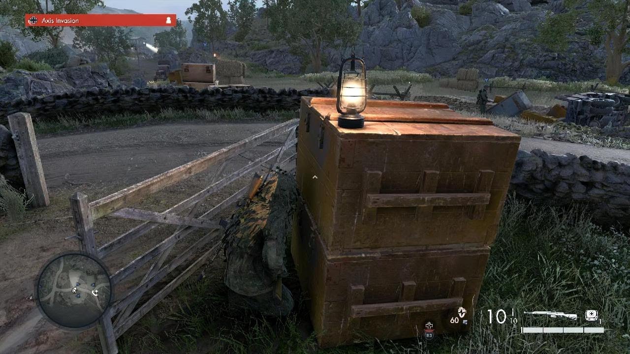Sniper Elite: Resistance I'm luring the cowardly player into a trap.