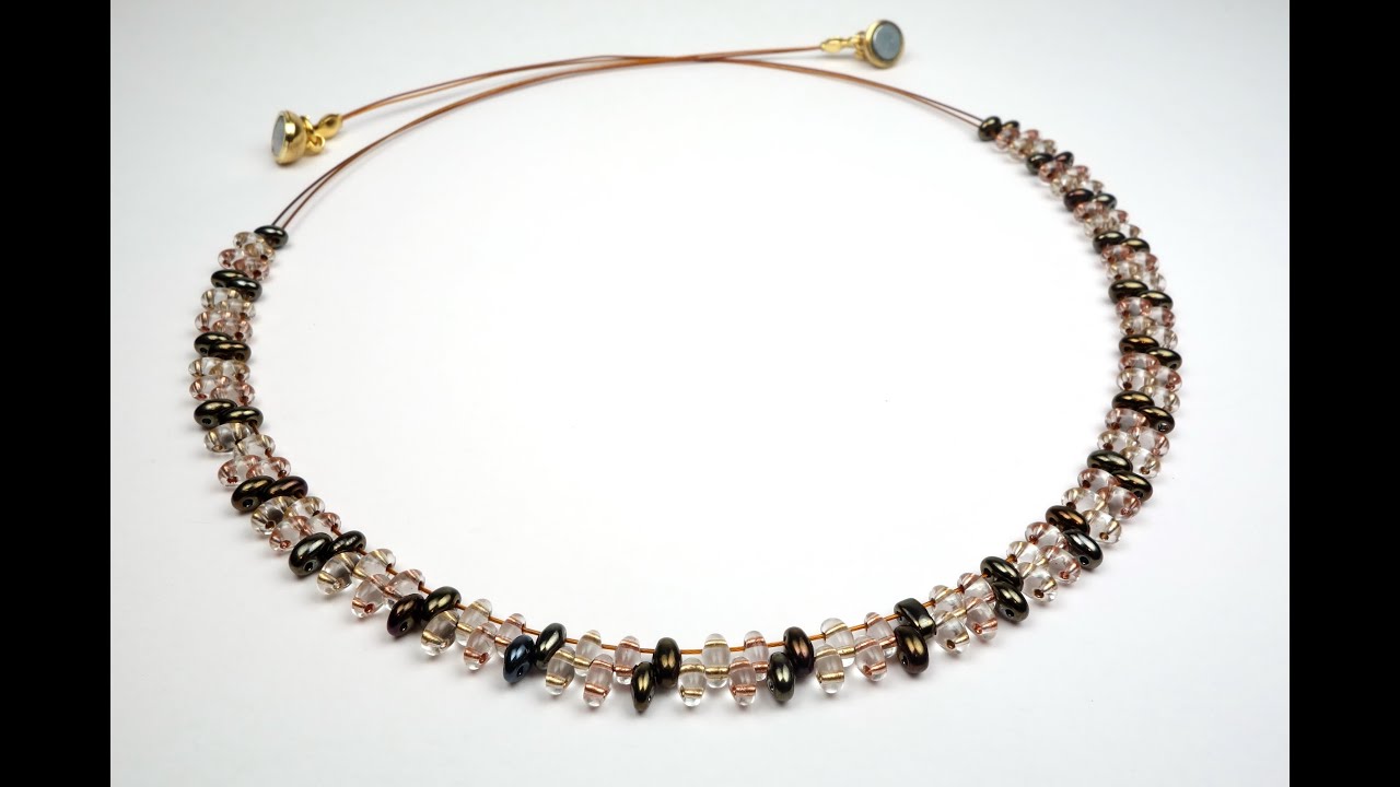 Schmuck selber machen: Halskette aus Twin-Beads. Anleitung Tutorial DIY