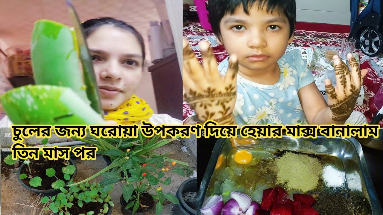 চুলের জন্য ঘরোয়া উপকরণ দিয়ে হেয়ার মাক্স বানালাম ৩ মাস পর 
