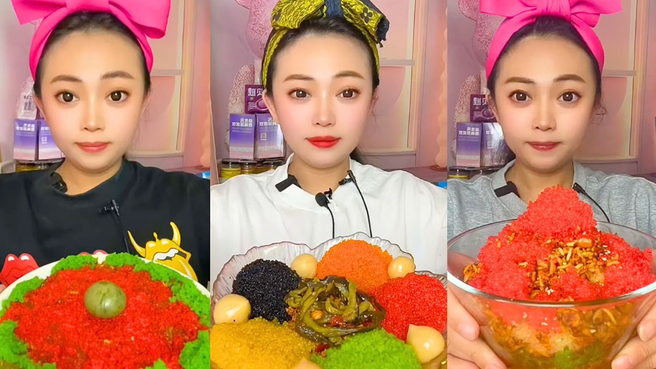Extreme Colorful Snack ASMR Mukbang | Spicy Crunchy Egg Mix & Chinese Eating Sounds #428