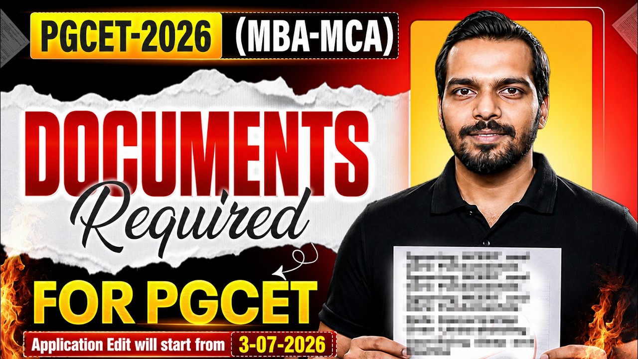 Edit Option🔥| Documents Required for Verification | PGCET MBA-MCA 2026 #pgcet2026
