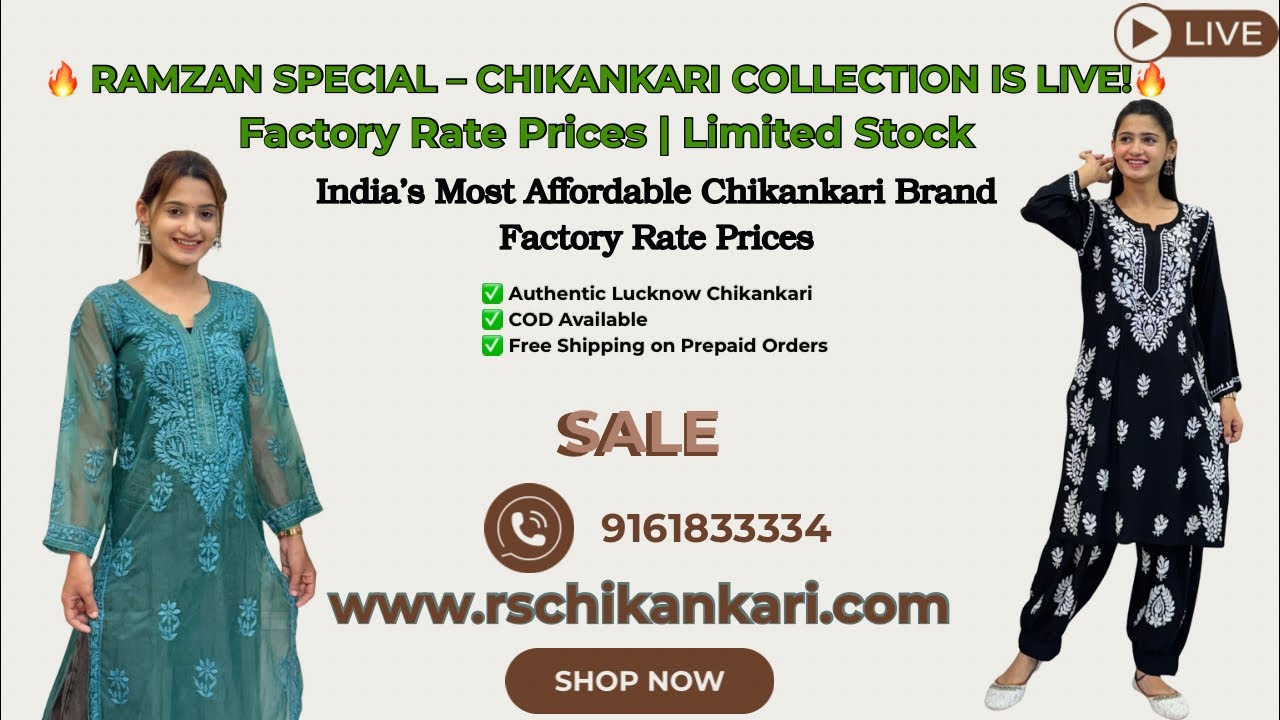 Ramzan Special 🌙 | Chikankari Collection LIVE | Festive Wear | RS Chikankari