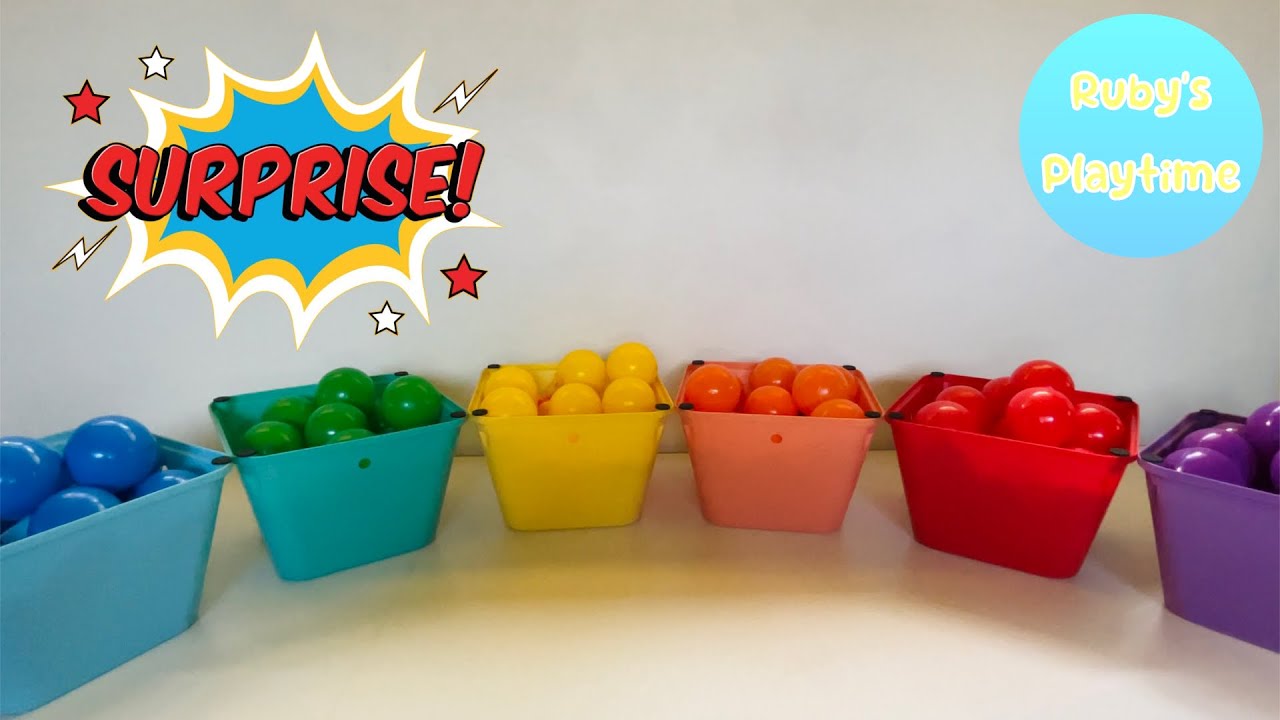 Best Learning Colors for Toddlers | Learn Colours with Bucket Surprises and toys!