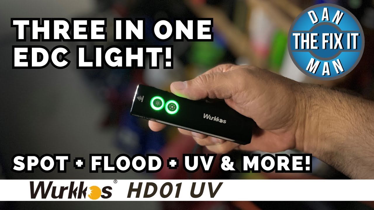 Wurkkos HD01 UV EDC Light 3 in 1 Spotlight, Floodlight, RGB, UV Light Flat EDC Worklight Flashlight!