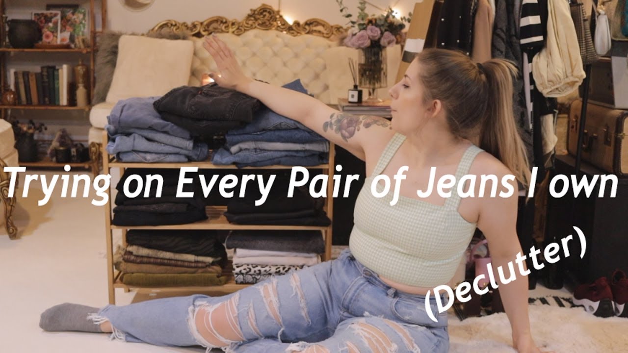 Decluttering my Denim Collection! Trying on EVERY Pair of Jeans I Own