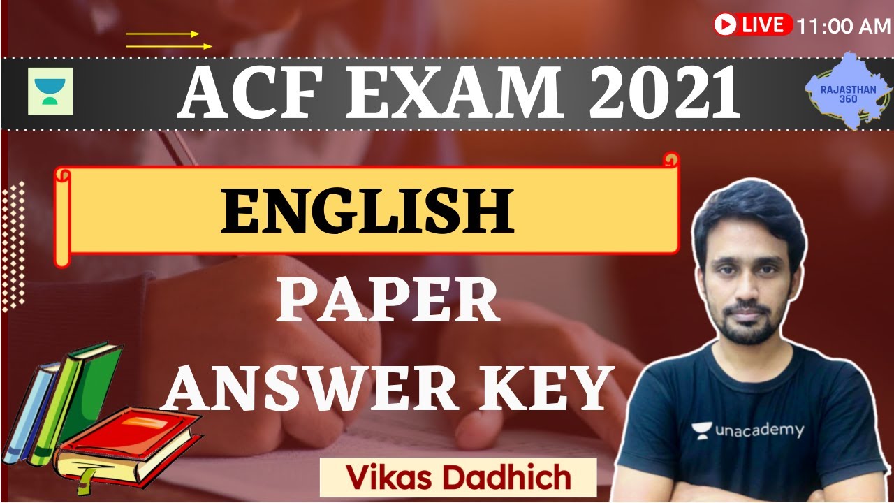 ACF Paper English Answer Key | English | ACF Exam 2021 | Vikas Dadhich