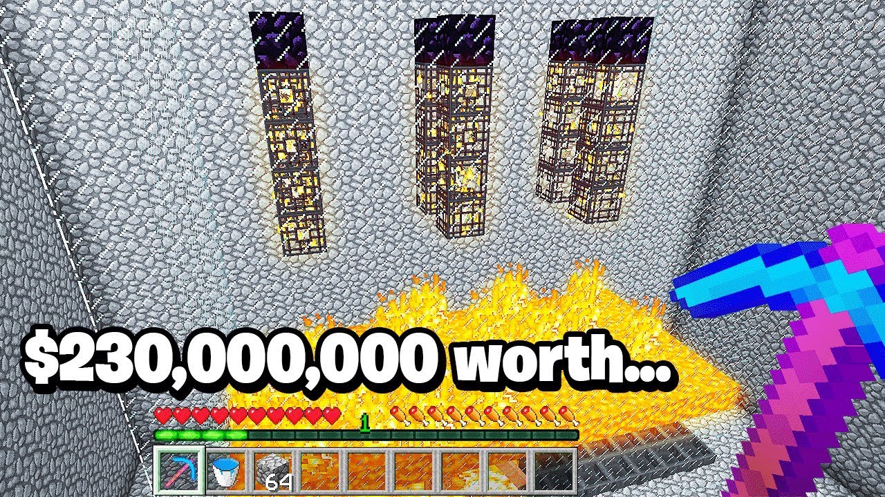 $230,000,000 Minecraft base raid.. has the RAREST spawners inside!