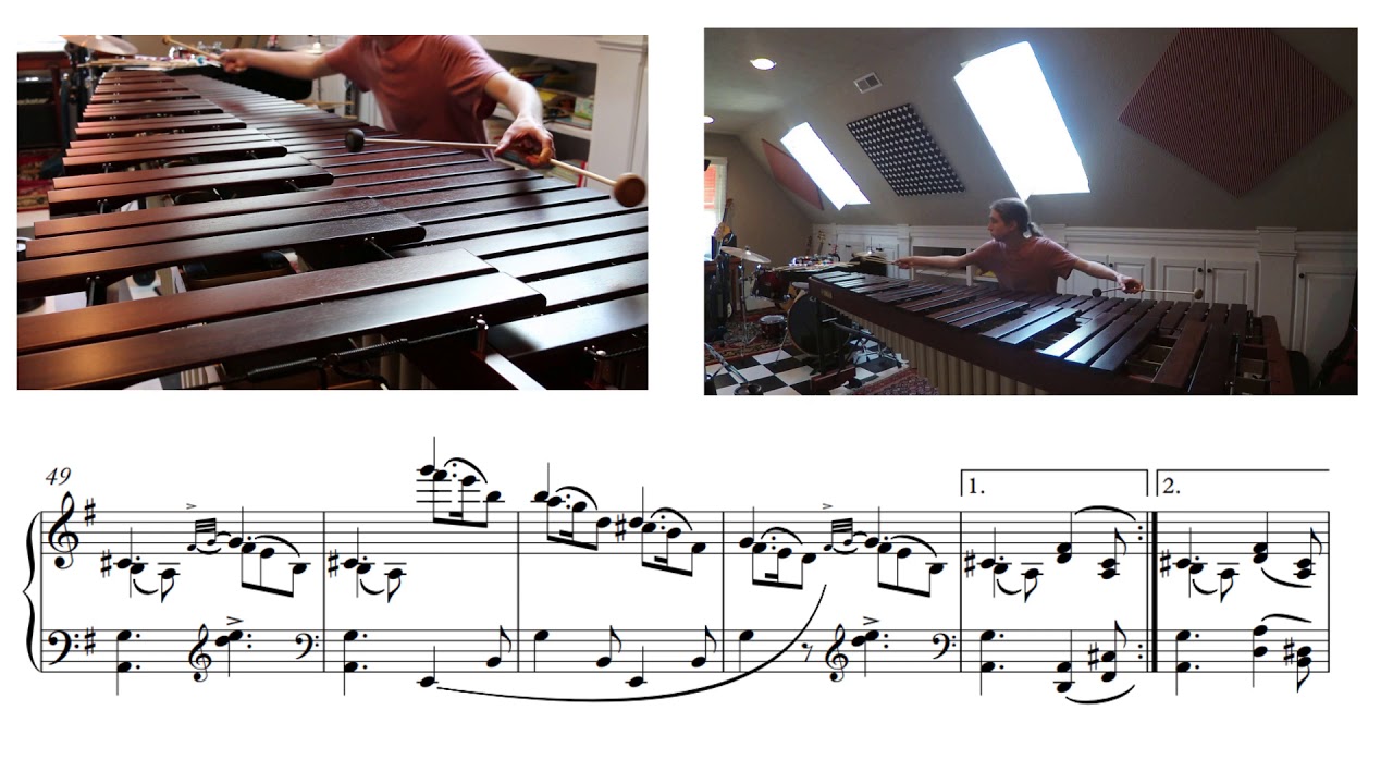 Ravel's Le Tombeau de Couperin - Forlane (on Marimba) SCORE VIDEO