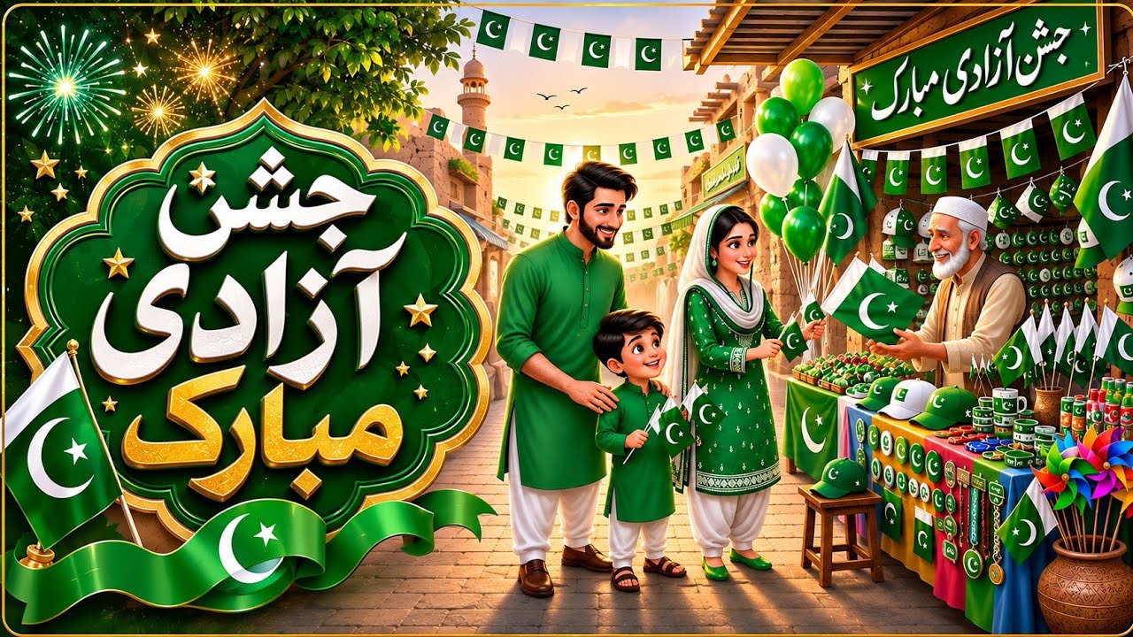 💚 14 August Village Celebration | Khobsurat Pakistani Jashn-e-Azadi ki Kahani |3D Animation 2026 🇵🇰 