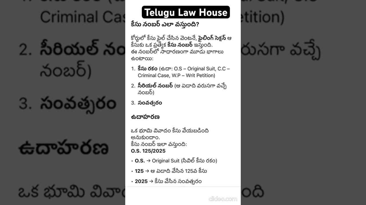 How case number is allotted in court?