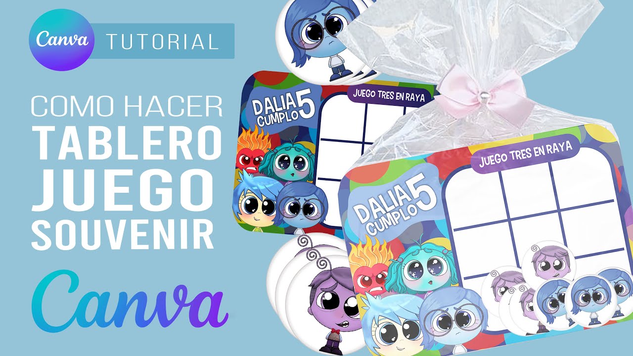 Como hacer SOUVENIR de JUEGO para EVENTOS INFANTILES con CANVA paso a paso.