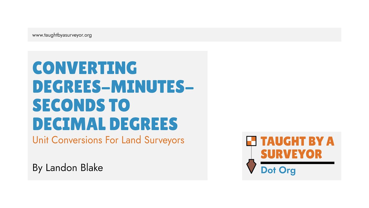 TBAS-Units and Unit Conversions: Degrees-Minutes-Seconds To Decimal Degrees (Angle Units)