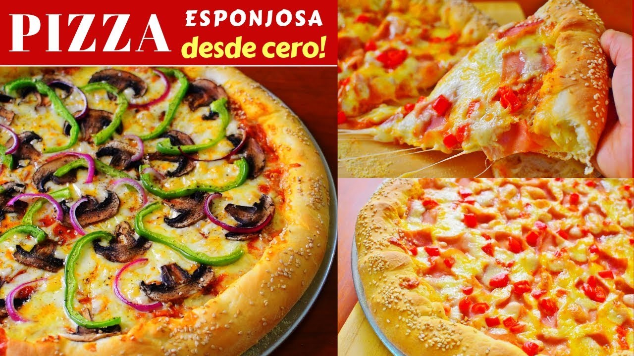 Prepara PIZZAS caseras ESPONJOSAS paso a paso DESDE CERO|Dulce Hogar Recetas