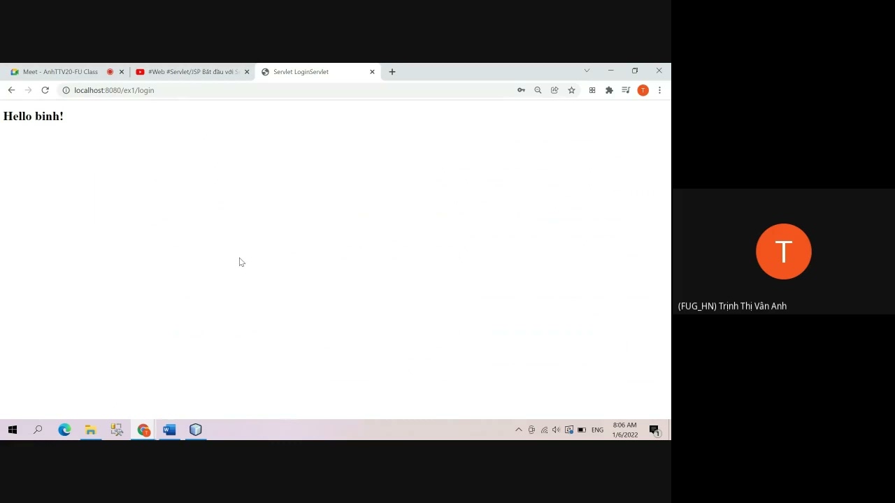Bài 1: Servlet  - Phần 3