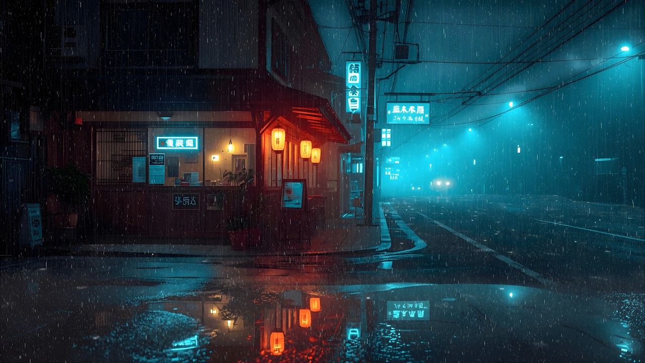 Rainy Night Tokyo Street ⛈️ Lofi Beats to Relax, Study, and Dream of the 90s