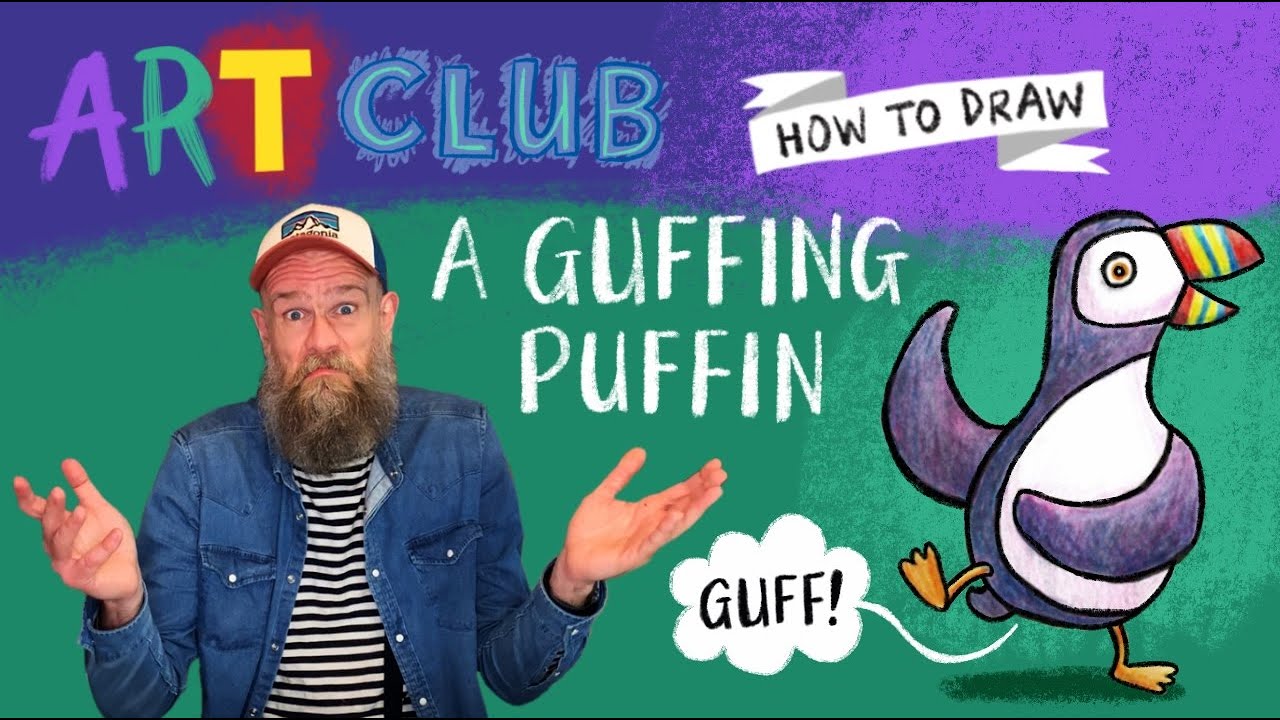 #HowToDraw A Guffing Puffin – An Art Club with Olaf Falafel Special