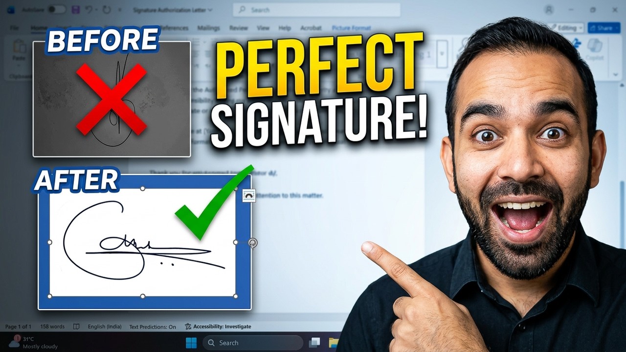 Remove background from signature in MS Word!
