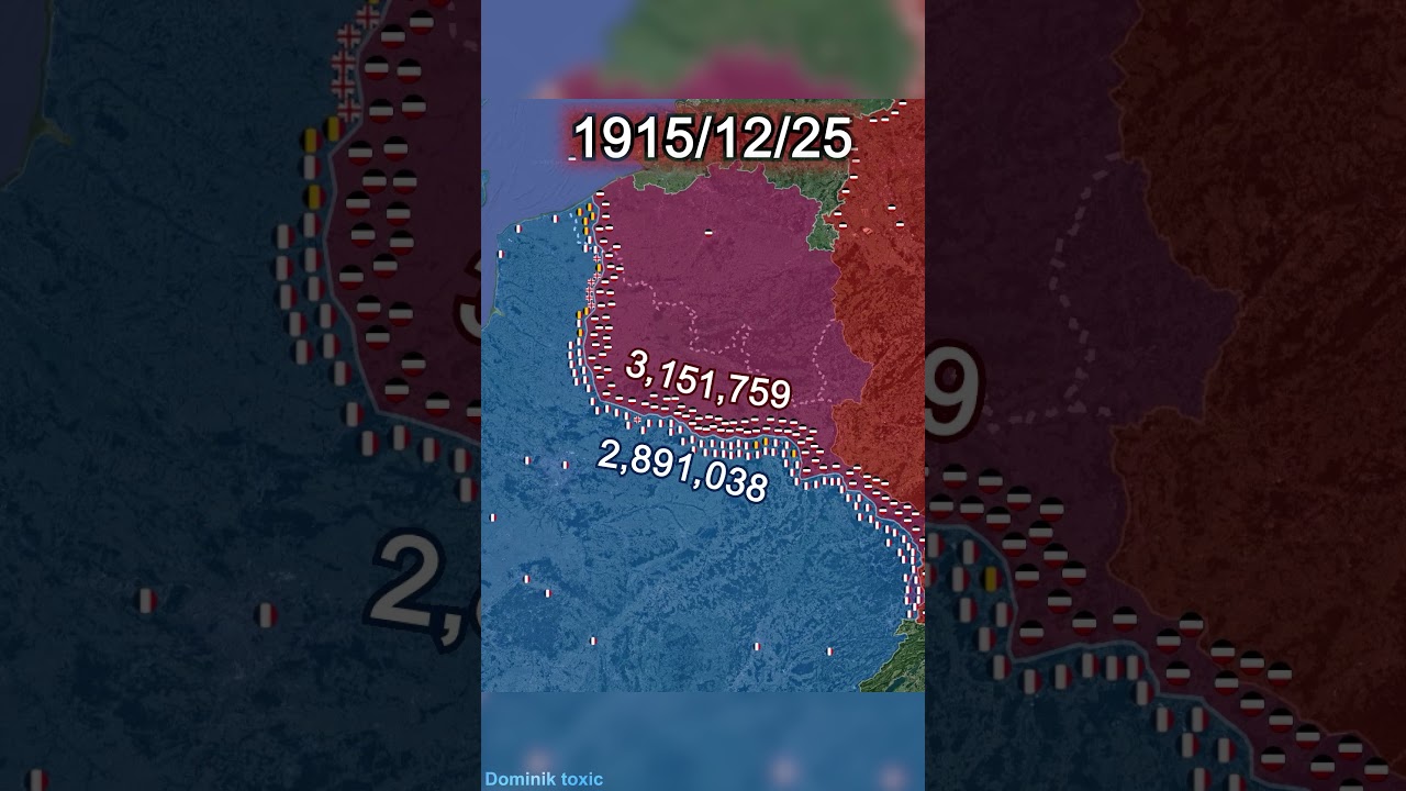The Western Front (World War 1) *Every Day With Units* #shorts #animation #map