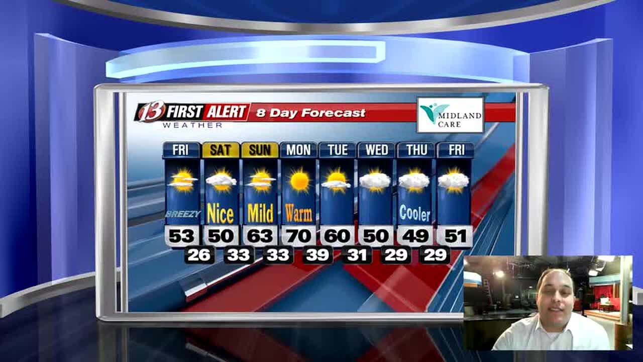 Cooler but still mild for February