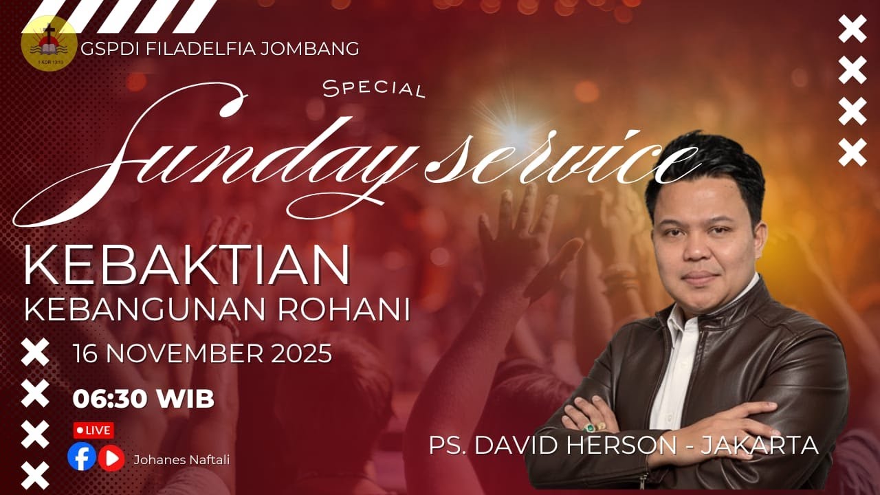 Sunday Service - KKR | Minggu 16 NOVEMBER 2025 | GSPDI | Ps. DAVID HERSON |
