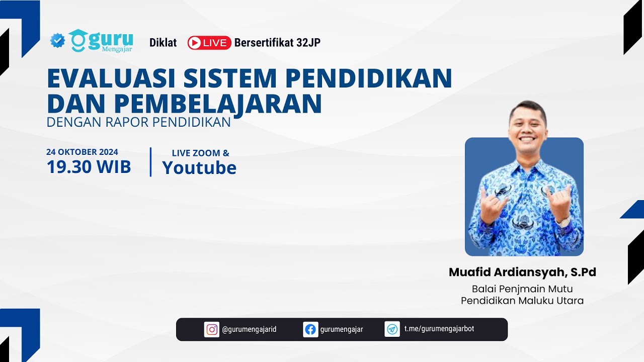 Diklat Evaluasi Sistem Pendidikan dan Pembelajaran  dengan Rapor Pendidikan