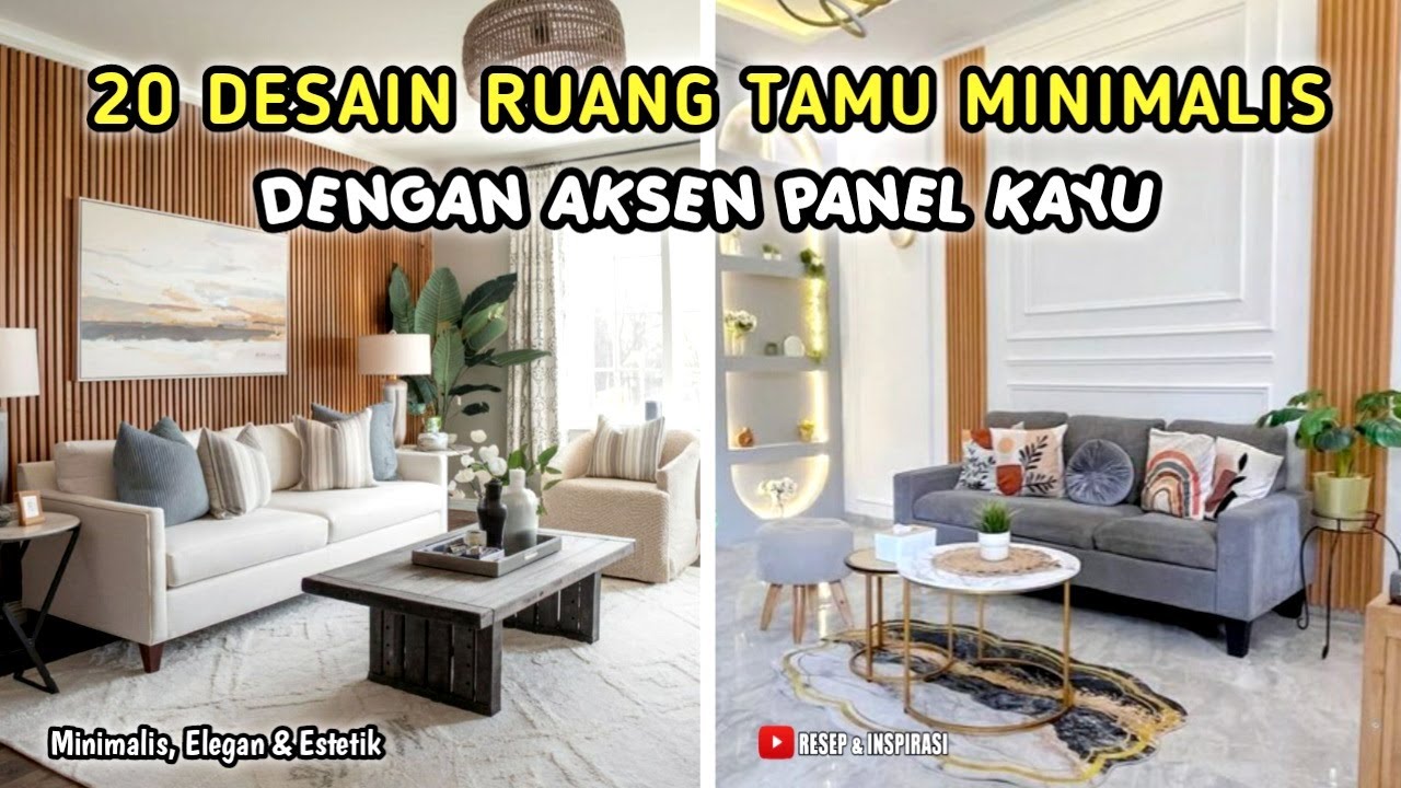 20 DESAIN RUANG TAMU MINIMALIS DENGAN AKSEN PANEL KAYU