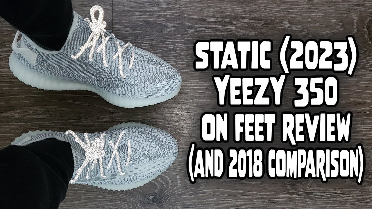 Adidas Yeezy Boost 350 v2 Static (2023) On Feet Review + 2018 Comparison. (EF2905)