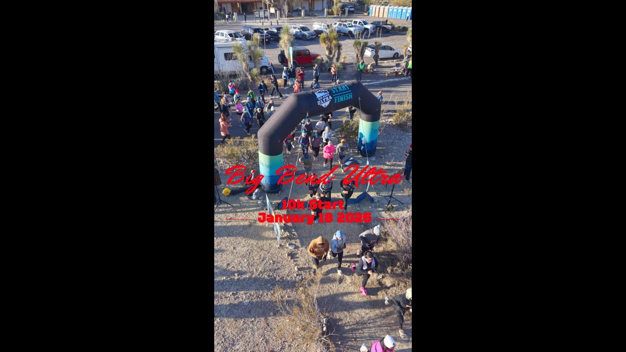 Big Bend Ultra 2026   10k Runner Start Line at Barton Warnock Visitor Center