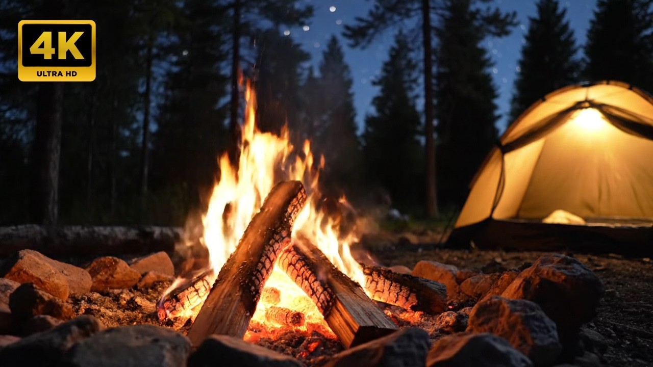 Fireplace 10 Hours Loop – Relaxing Background Fire Sounds #15